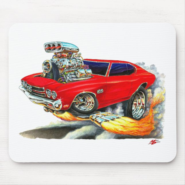 Mousepad Carro 1970 do vermelho de Chevelle (Frente)