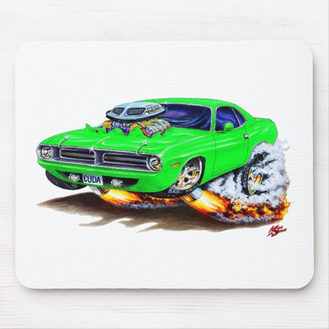 Mousepad Carro 1970 verde de Cuda (Frente)
