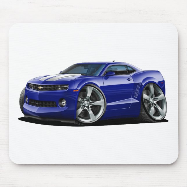Mousepad Carro 2010-12 Azul-Branco de Camaro (Frente)