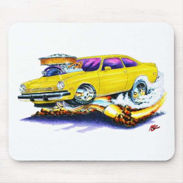 Mousepad Carro amarelo de Chevy Vega (Frente)