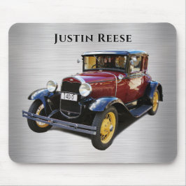 Mousepad Carro Antigo, Nome, Prata Esmagada