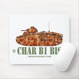 Mousepad Carro B1 bis Segunda Guerra Mundial 2 Tanque pesad