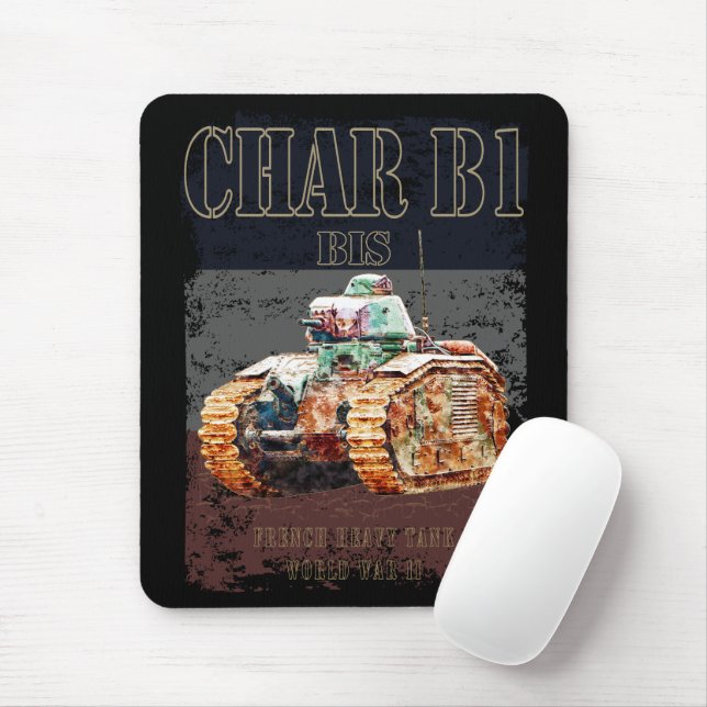 Mousepad Carro B1 Bis Tanque pesado francês da Segunda Guer (Com mouse)