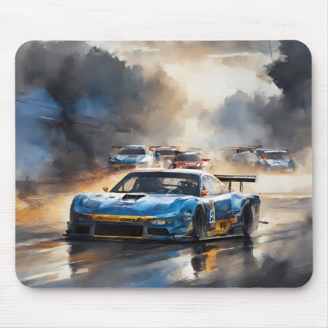 Mousepad Carro Blue Race com Ascensão Sun (Frente)