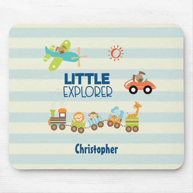 Mousepad Carro de Brinquedo e Avião Pequeno Explorador (Frente)