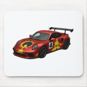 Mousepad Carro de Corrida Mandelbrot Vermelho