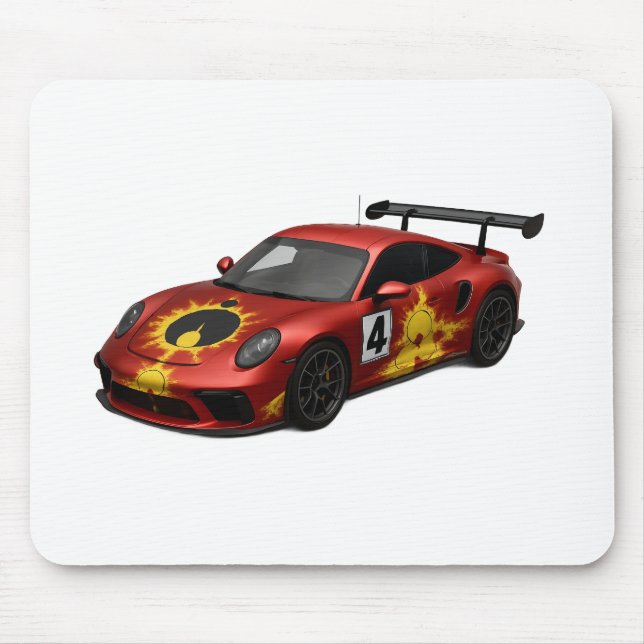 Mousepad Carro de Corrida Mandelbrot Vermelho (Frente)