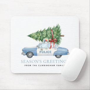 Mousepad Carro de Natal de Policial Moderno Personalizado
