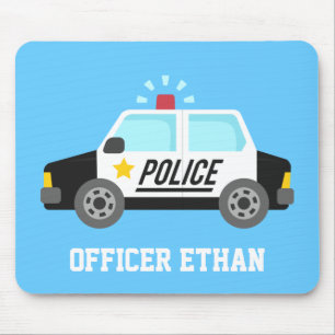 Mousepad Carro de Polícia Clássico com Sirene para Crianças