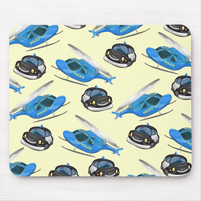 Mousepad Carro de Polícia e helicóptero (Frente)