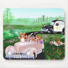 Mousepad Carro de polícia engraçado Creationart da bobina