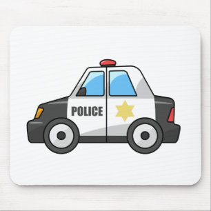 Mousepad Carro de polícia legal dos desenhos animados