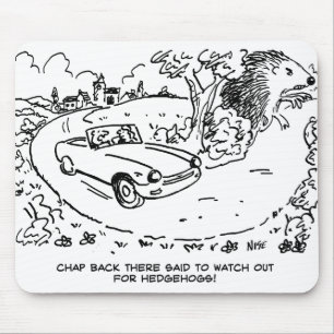 Mousepad Carro desportivo em campo com porco