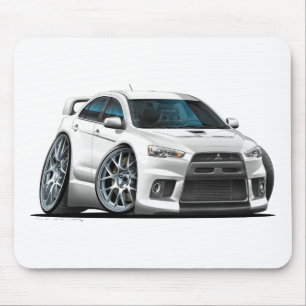 Mousepad Carro do branco de Mitsubishi Evo