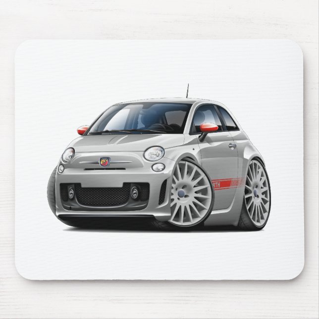 Mousepad Carro do cinza de Fiat 500 Abarth (Frente)