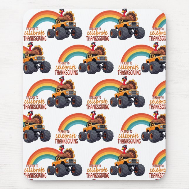 Mousepad Carro do Mouse de Ação de Graças, Turco Monstro (Frente)
