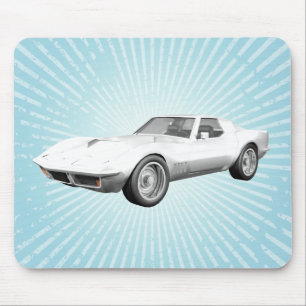 Mousepad Carro Esportivo Corvette 1970: Conclusão Branca: