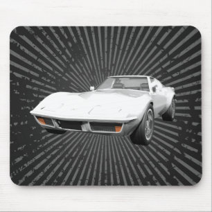 Mousepad Carro Esportivo Corvette 1970: Conclusão Branca: 