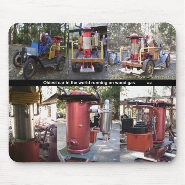 Mousepad Carro mais antigo a correr em madeira (Frente)