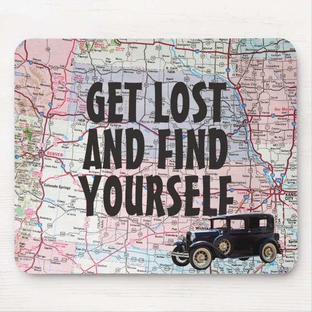 Mousepad Carro Retro no Roteiro do Mouse (Frente)