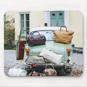 Mousepad Carro vintage com muita bagagem