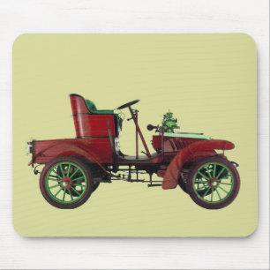 Mousepad CARRO VINTAGE VERMELHO,AUTOMOTIVO CLÁSSICO, Creme