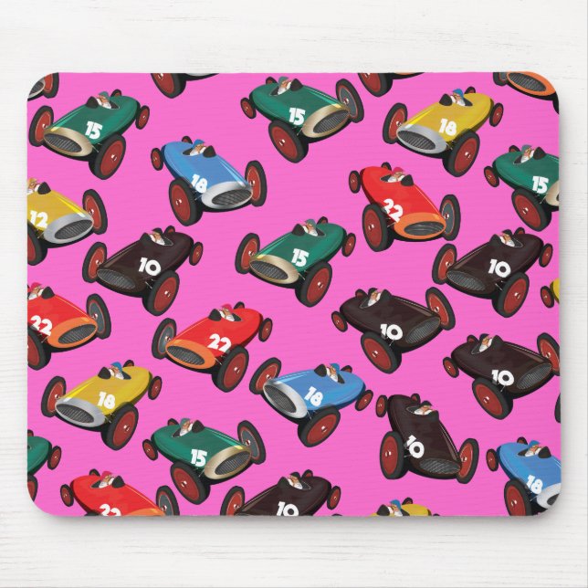 Mousepad Carros De Corrida Vintage (Frente)