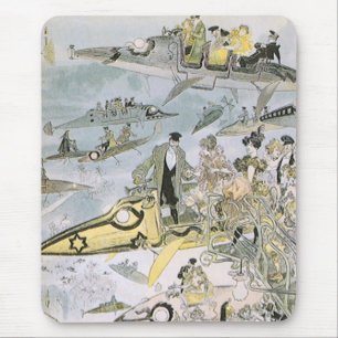 Mousepad Carros Futuristas de Ficção Científica Vintage, Tá