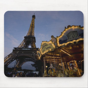 Mousepad Carrossel pela Torre Eiffel à noite,