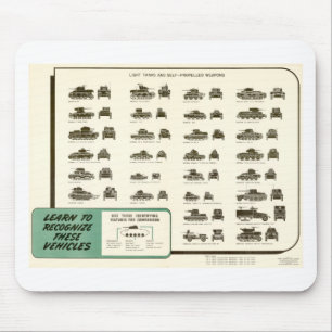 Mousepad Carta da identificação do carro de combate leve