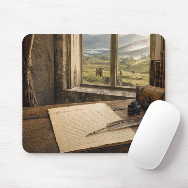 Mousepad Carta de Amor e Pena de Pato (Com mouse)