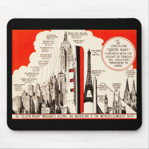 Mousepad Carta de comparação de Queen Mary