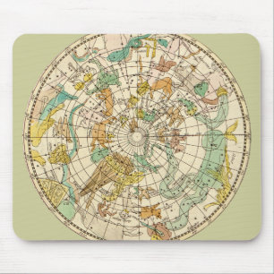 Mousepad Carta de estrela do céu e mapa do sul das