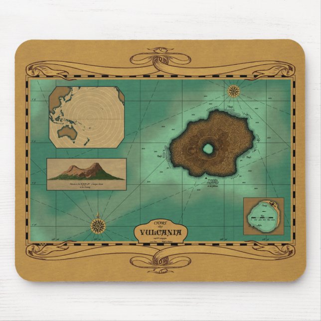 Mousepad Carta de Vulcania - tapete do rato da versão de (Frente)