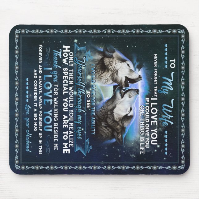 Mousepad Carta Personalizada À Minha Esposa Do Marido (Frente)