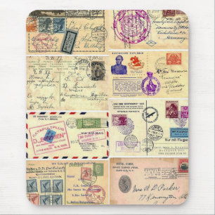Mousepad Cartão das viagens vintage