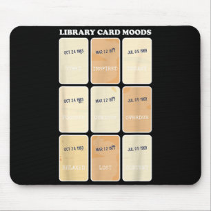 Mousepad Cartão de biblioteca humor vintage livro leitura e