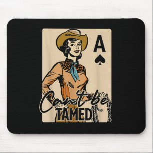 Mousepad Cartão de Cowgirl Retro Não Pode Ser Domesticado W