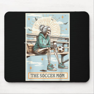 Mousepad Cartão de tarô de mãe futebol retrô esqueleto de f