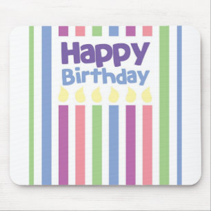 Mousepad Cartão do stripey do feliz aniversario