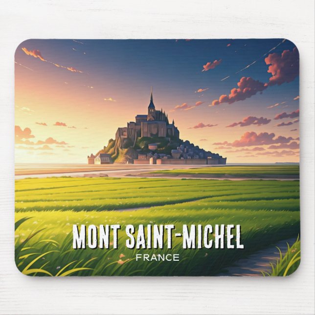 Mousepad Cartão postal Mont Santo-Michel Sunset (Frente)