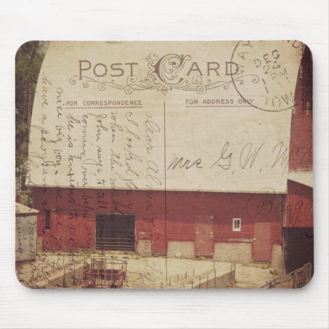 Mousepad Cartão postal vermelho Barn (Frente)
