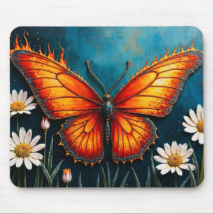 Mousepad Cartaz-borboleta-de-fogo trabalho de arte chamomil