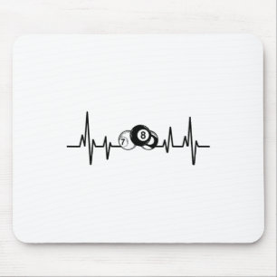 Mousepad Cartaz de Bilhares do Jogador de Piscina em Rack d