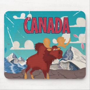 Mousepad Cartaz de desenho animado vintage do Canadá de alc