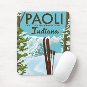 Mousepad Cartaz de esqui do Condado de Orange Paoli Indiana