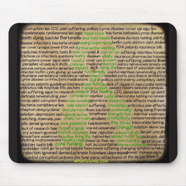 Mousepad Cartaz de Sentimentos da Doença de Lyme, Negado, I (Frente)
