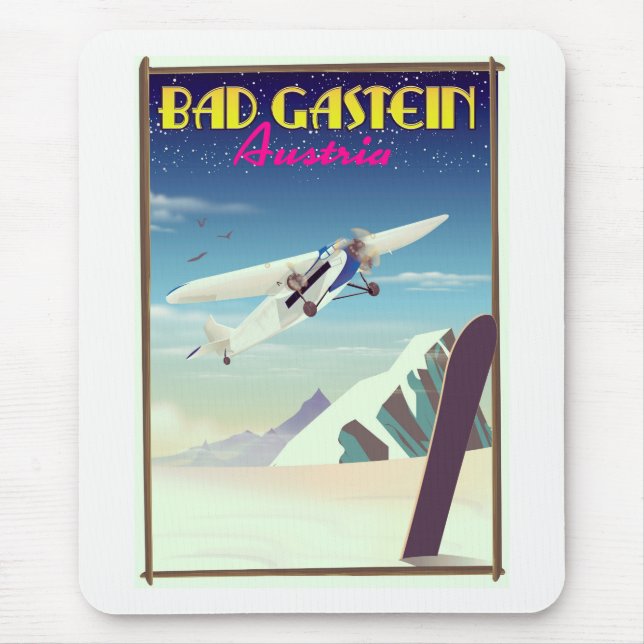 Mousepad Cartaz de Snowboarding na Áustria Bad Gastein (Frente)