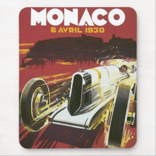 Mousepad Cartaz de Viagem Antigo, Corrida de Automóveis do
