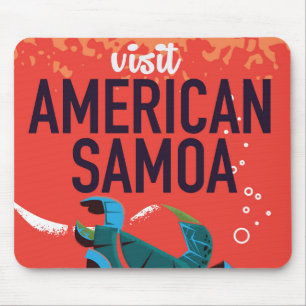 Mousepad Cartaz de viagem antigo da Samoa Americana